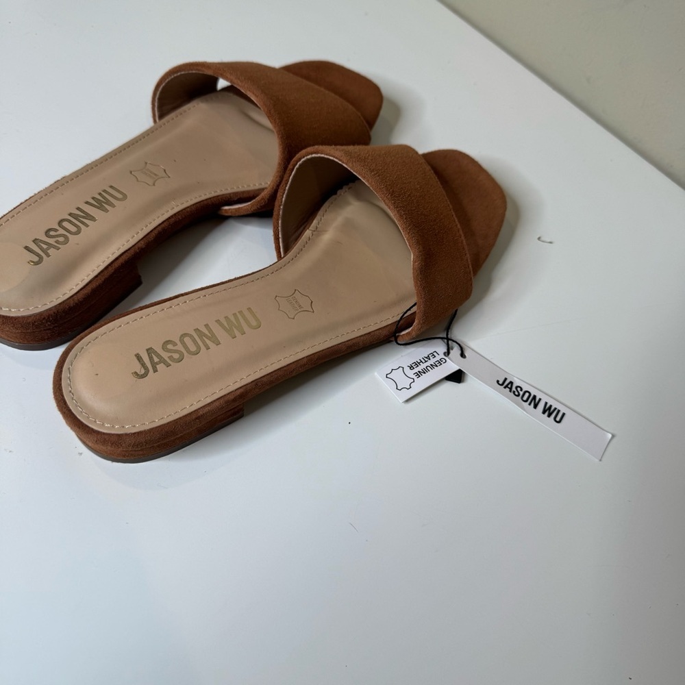 Jason Wu NWT tan suede slide sandals size 8 - Picture 6 of 8